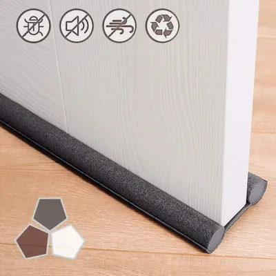 Produktbild von Türzugstopper 94 cm (37 Zoll), zuschneidbar und waschbar, Türzugstopper für Doppeltüren, energiesparende Türdichtung, geräuschreduzierend, Fensterzugstopper, verstellbare Türdichtungen