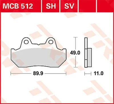 Immagine prodotto di Set di pastiglie freno, freno a disco TRW MCB512SV