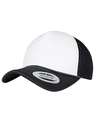 Produktbild von FLEXFIT 6005FC | Foam Trucker Cap Curved Visor - Farbe: Black/White/Black - Größe: One Size