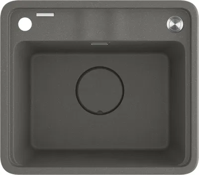 Productafbeelding van Deante - MOMI granieten spoelbak, 1 kom, 50x44 cm, antraciet metallic