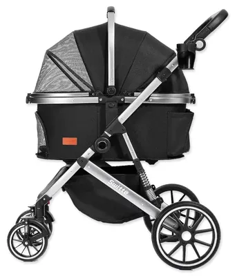 Obrázek produktu pro Kočárek Kenyone 62x90x108cm černý, stříbrná konstrukce