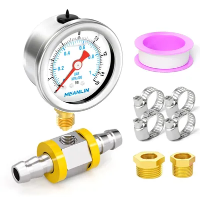 Produktbild von Manometer für Kraftstoffsysteme, 0-1 BAR/15 PSI, Edelstahl, Glycerinfüllung, 1,5 Zoll, Druckmessgerät
