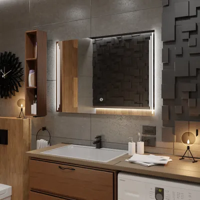 Obrázek produktu pro Koupelnové zrcadlo s LED osvětlením a dotykovým vypínačem - Prague - 120 cm, 80 cm