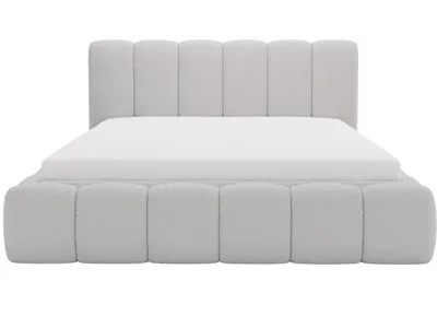 Produktbild von GrainGold Polsterbett Cloud 180x200 cm - Bett 180x200, Polsterbett mit Bettkasten & Lattenrost - Bouclé-Stoff - Bett Hellgrau (Anthology 15)