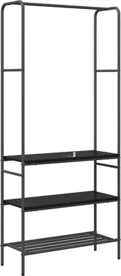 Obrázek produktu pro vidaXL Věšák s policí, černý, vzhled dubu, 77 x 30 x 171 cm