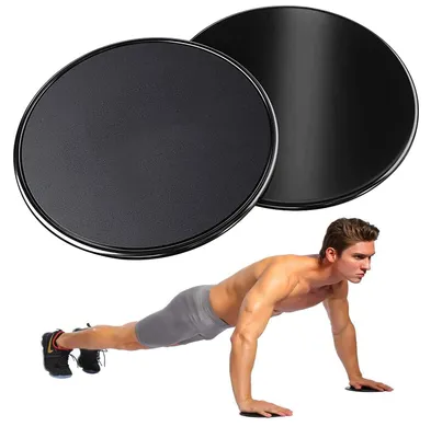 Obrázek produktu pro Klouzavé podložky pro trénink, domácí cvičení, jógu, fitness, pilates, černé barvy