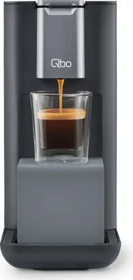 Produktbild von Tchibo Qbo ESSENTIAL Premium Kapselmaschine inkl. 16 recyclebare Qbo Kapseln für Espresso, Caffè und Caffè Grande, kompaktes, innovatives Design, Dark Stone