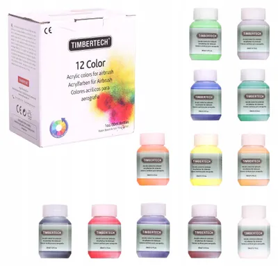 Produktbild von TC Technic Acrylfarben für Airbrush, Set 12 Farben