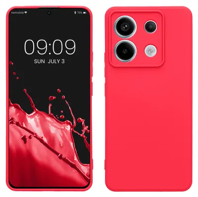 Produktbild von kwmobile Slim Case kompatibel mit Xiaomi Redmi Note 13 Pro 5G / Poco X6 5G Hülle - Handyhülle aus Silikon in Neon Pink