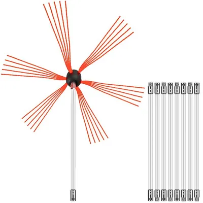 Immagine prodotto di Spazzola per camino 9 m - Spazzola per camino 30 mm di lunghezza - Spazzola per camino 101-305 mm Aste per camino - Asta per tubo spazzacamino - Pulizia con spazzola elettrica - Sistema di spazzole per camino