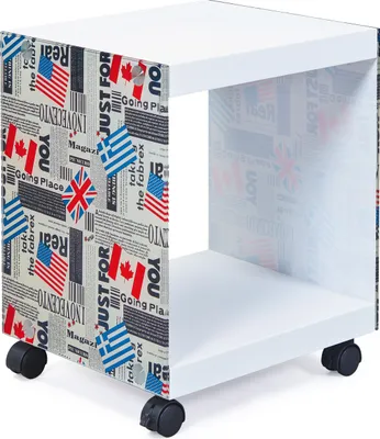 Produktbild von Inter Link Beistelltisch FLAGCUBE Weiß Muster MDF
