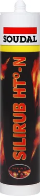 Produktbild von Silirub HT-N neutralvernetzt Silikon Dicht- und Klebstoff für Hochtemperatur Kartusche 310 ml schwarz SOUDAL