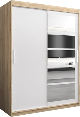 Produktbild von Kleiderschrank, Schiebetürenschrank Schlafzimmer, Schrank mit Spiegel ROMA 1 150 cm