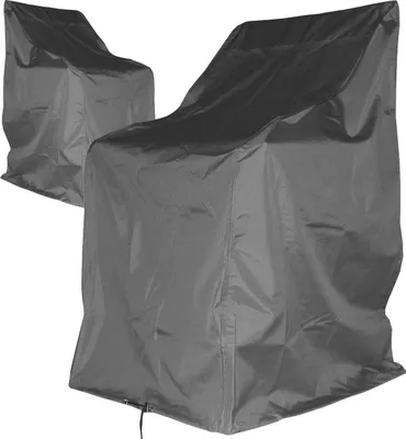 Produktbild von 2 x Schutzhülle Stuhlhülle Stapelstuhl Dinnersessel Klappstuhl Sessel Schutzhaube Abdeckplane Grau