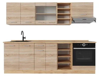 Obrázek produktu pro Kuchyňský kout Vicco R-Line Dub Sonoma/Goldkraft 240 cm bez pracovní desky, Model 54113