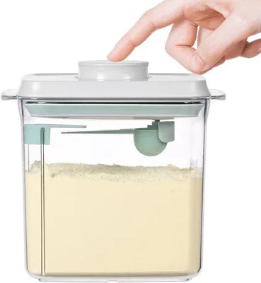 Immagine prodotto di Contenitore ermetico da 1700 ml per alimenti, con cucchiaio incluso, portatile, ideale per conservare latte in polvere in modo sicuro e senza perdite, facile da usare