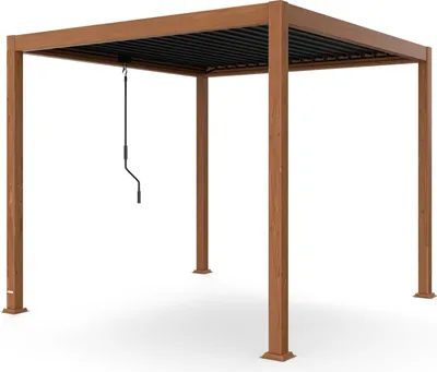 Produktbild von Blumfeldt Pergola 3x3 m - Verstellbares Lamellendach, UV-Schutz, Aluminium-Rahmen, Rostfrei, Wetterfest, Ideal Für Terrasse & Garten, Ganzjährig Nutzbar