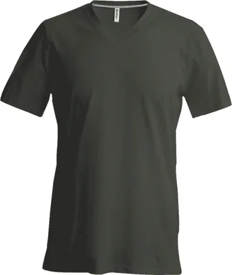 Produktbild von Kariban Herren T-Shirt Slim Fit V-Ausschnitt RW707 (Medium) (Grau)
