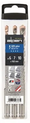 Obrázek produktu pro Sada vrtáků do betonu, 3 kusy, průměr 6/7/10 mm, délka 160 mm