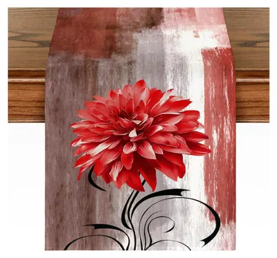 Produktbild von Abwaschbarer Tischläufer im Landhausstil 33x183 cm Rot