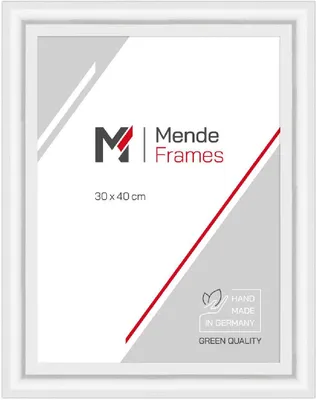 Produktbild von MendeFrames H540 Bilderrahmen Museumsglas weiß gemasert 45x60 cm