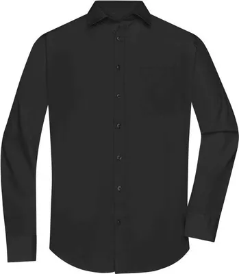 Produktbild von Klassisches Shirt aus pflegeleichtem Mischgewebe black, Gr. L