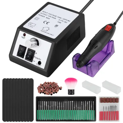 Produktbild von Rýchlostný elektrický nožík na nechty, elektrický pilník na nechty 20000 otáčok za minútu, elektrický pilník na nechty, manikúra, leštiace nástroje, nožničky na nechty, čierne