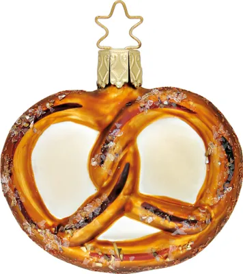 Produktbild von Christbaumschmuck Brezel Glas 6cm braun, 1 Stück