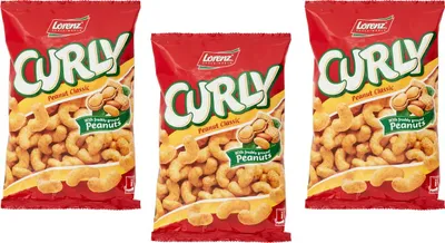 Produktbild von 3x Lorenz Curly Peanut Classic Klassische Erdnüsse Salziger Snack mit Frischen Erdnüssen 60g Beutel Perfekter Aperitif-Snack