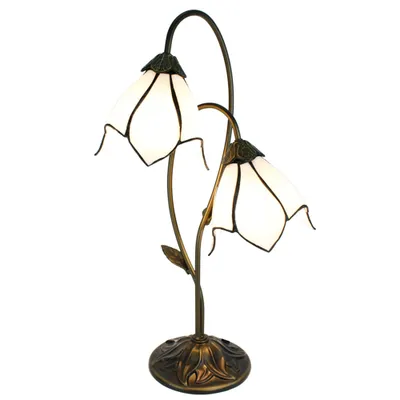 Produktbild von Clayre & Eef Tiffany Tischlampe 61 cm Weiß Braun Polyresin