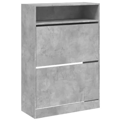 Produktbild von vidaXL Schuhschrank mit 2 Klappen Betongrau 80x34x116 cm