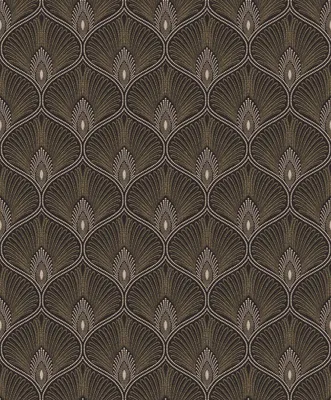 Zdjęcie produktu dla Masureel Tapeta motyw art déco czarnym - 632119 - 53 cm x 10.05 m