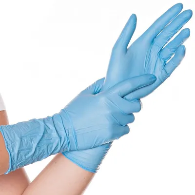 Produktbild von Nitril-Handschuh Safe Long puderfrei S 30cm blau VE=100 Stück