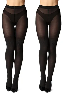 Produktbild von 2er Pack Damen Strumpfhose aus Baumwolle BLV-1116 (Graphite/Graphite, M) .