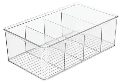 Produktbild von Aufbewahrungsbox Stapelbar Kasten 4 Fächer mDesign transparent