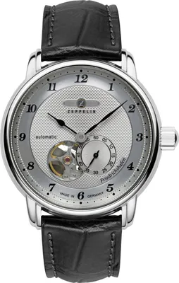 Zeppelin 8566-4 Herrenuhr Automatik Open Heart Friedrichshafen Schwarz 1