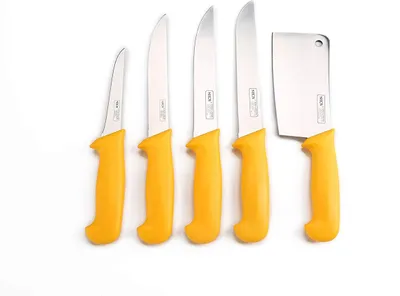 Zdjęcie produktu dla Zestaw noży rzeźniczych Shov 5 szt. ze stali nierdzewnej, ergo-uchwyt ms35-5pc-2