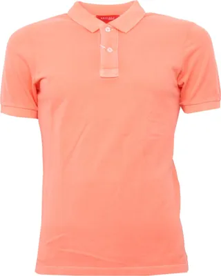 Imagen del producto de B3168, polo para hombre, marca GENIALI MILANO, manga corta, color naranja, tipo camiseta