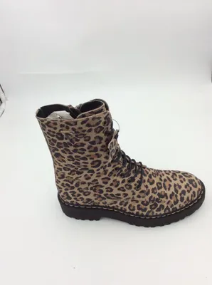 Produktbild von Beige Leder Stiefelette Größe 40, 2,5 cm Blockabsatz, Reißverschluss