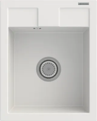 Produktbild von Zlewozmywak Granitan | Granitz - 500 x 400 mm - Biały - Dopasowany do kuchni - trwały i funkcjonalny