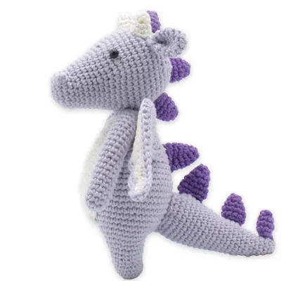 Produktbild von Hardicraft Dragon Syl, Strickset für Kinder, Baumwolle, Lila, Violett, Weiß