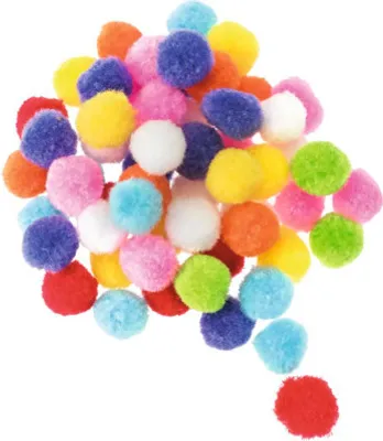 Produktbild von Pompons-Mix bunt 1,5 cm 60 Stück