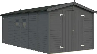 Produktbild von Palmako Gerätehaus Dan 14,7 m² - 16 mm dunkelgrau lackiert