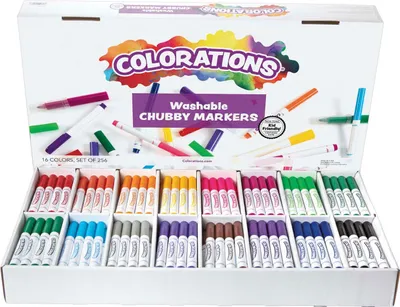 Immagine prodotto di Colorations- Pennarelli spessi lavabili - 16 colori, 256 pezzi.