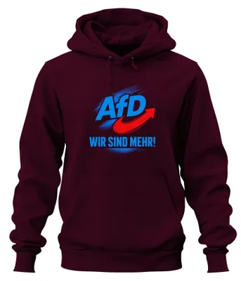 Produktbild von AfD Wir Sind Mehr Deutschland Patriot Statement Sarkasmus Hoodie Kapuzenpullover, Burgundy, XXL