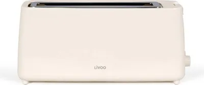 Produktbild von Toaster, Langschlitz-Toaster LIVOO DOD168C, 900 W, 7 Bräunungsstufen, Krümelschublade, Cremeweiß