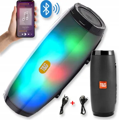 Produktbild von Bluetooth Tragbarer Lautsprecher Smart Rgb Led 2X5W Usb/Tf/Fm Schwarz