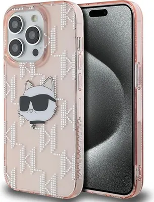 Image de Karl Lagerfeld Iml Choupette Head & Monogram Case pour Iphone 14 Pro - Rose