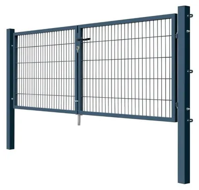 Produktbild von 300 x 100 cm Doppelstabmatten Gartentor Doppeltor Basic 6/5/6 mm Anthrazit