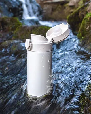 Productafbeelding van Famanu thermosbeker - roestvrij staal, dubbelwandig, geïsoleerd, lekvrij, 450 ml